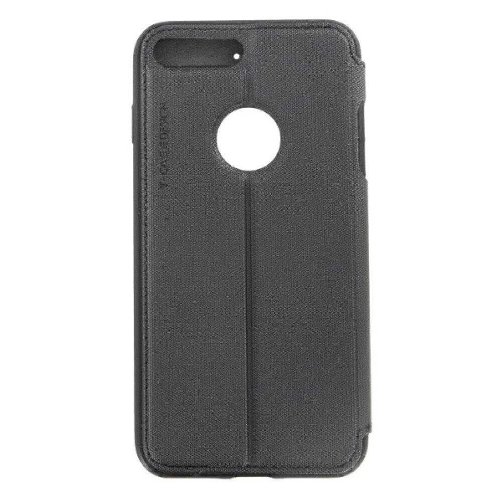 Original Magnet Flip Handyhülle für iPhone 7/8 Plus Schwarz Schutz Tasche