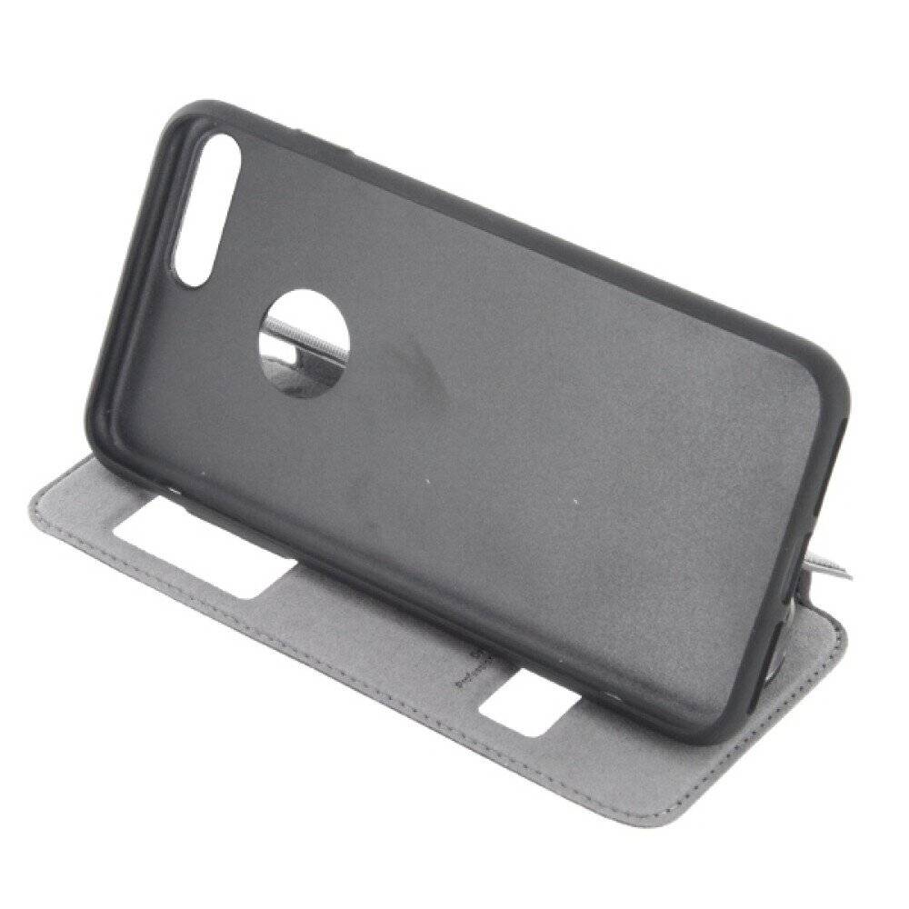 Original Magnet Flip Handyhülle für iPhone 7/8 Plus Schwarz Schutz Tasche