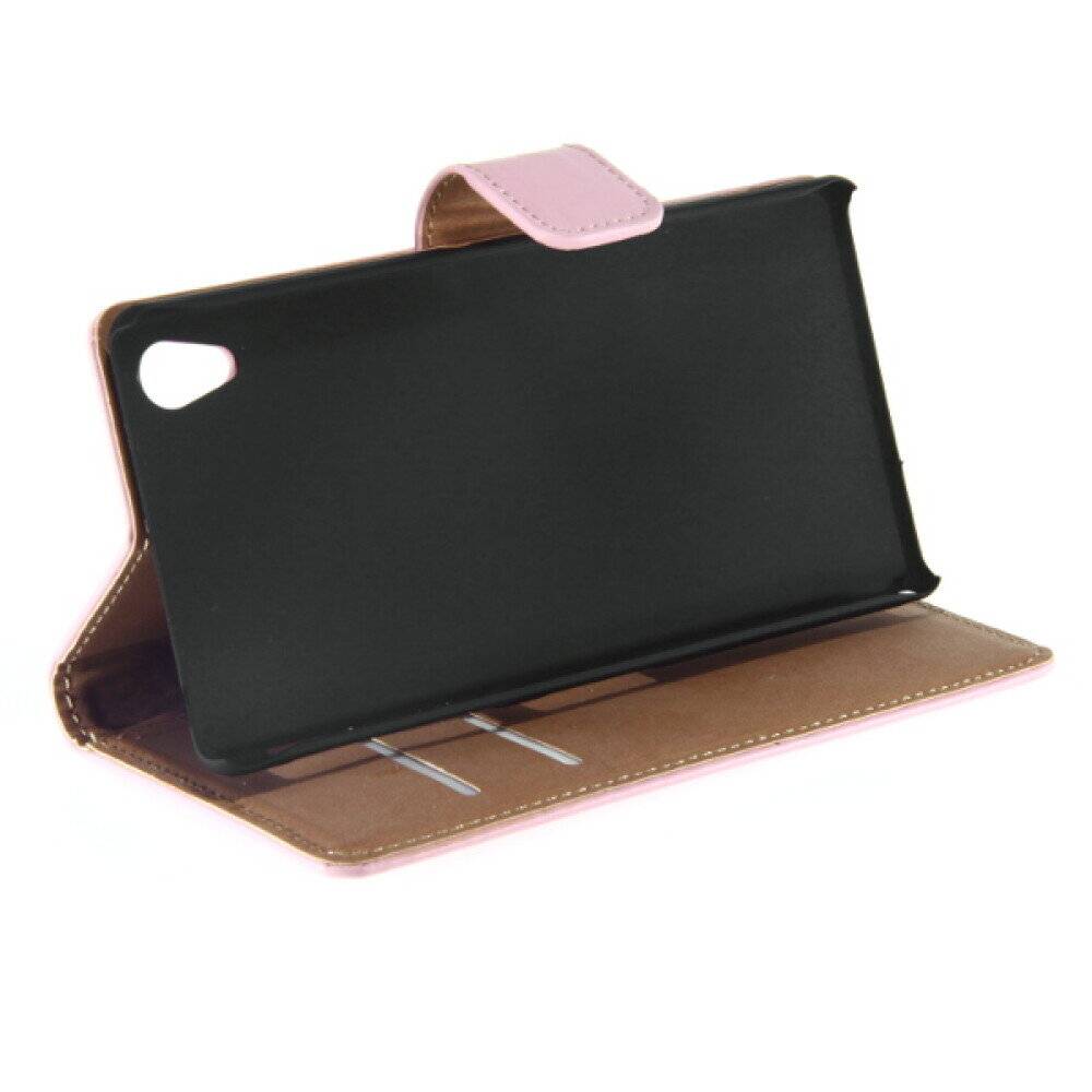 Leder Handyhülle für Sony Xperia Z2 Rosa Schutzhülle 4250710552757