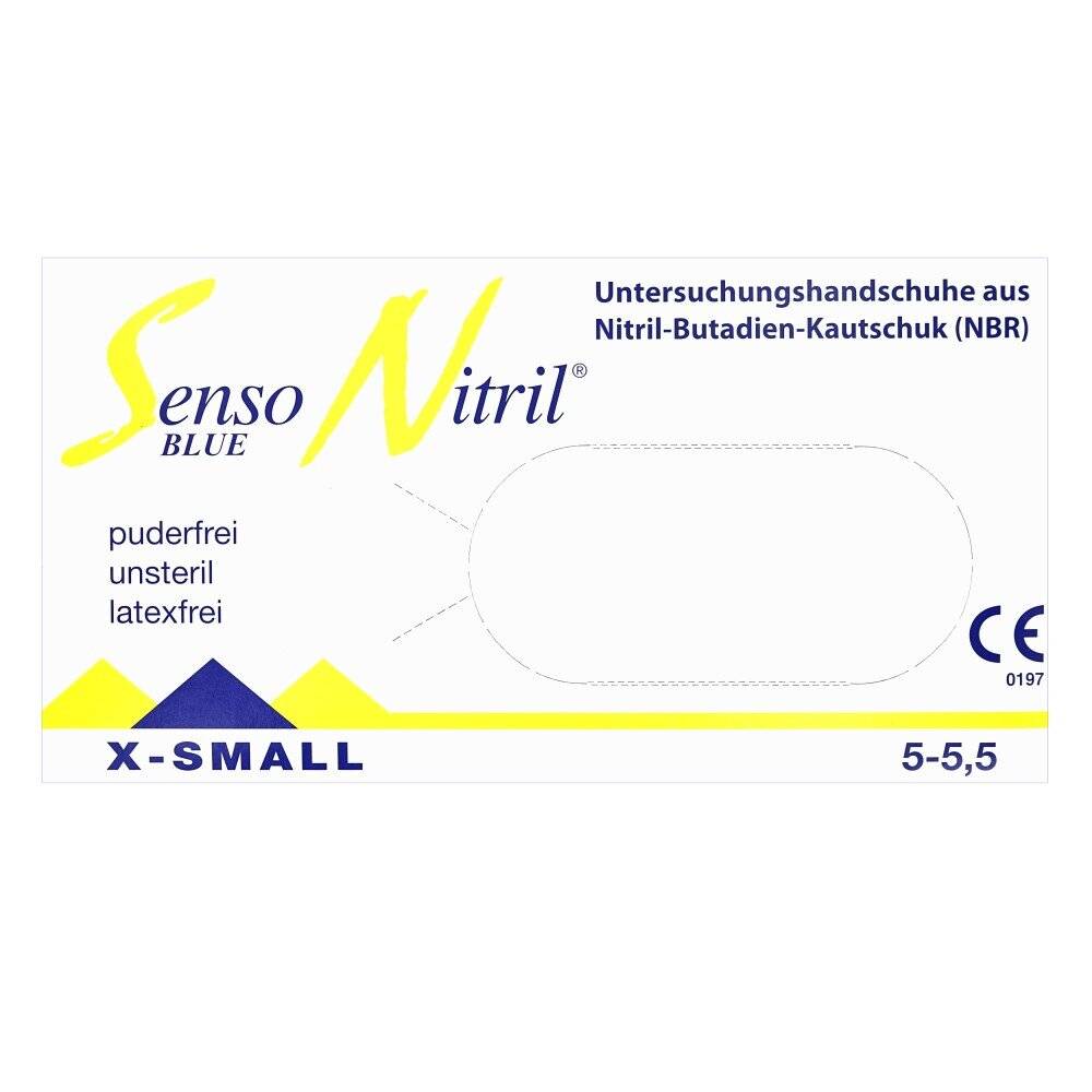 Original 200 Stk Senso Nitrilhandschuhe puderfrei Größe XS blau