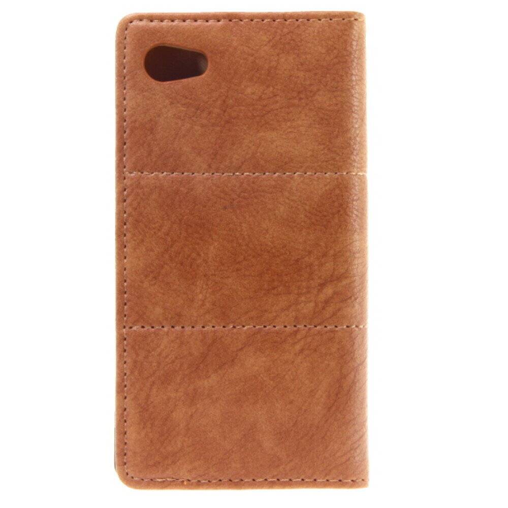 Book Case Handyhülle für Sony Xperia Z5 Compact Gold Schutz Tasche