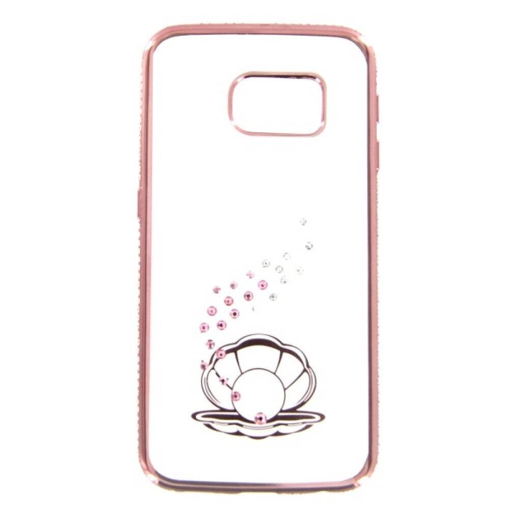TPU Handyhülle für Samsung S6 Edge Seashell Roségold Schutz Tasche Case