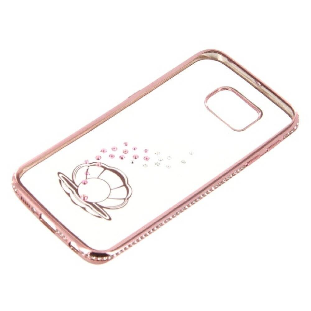 TPU Handyhülle für Samsung S6 Edge Seashell Roségold Schutz Tasche Case