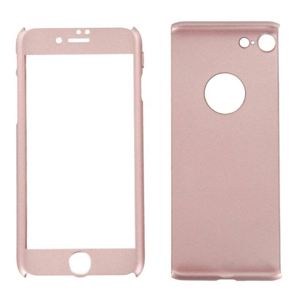 360° Handyhülle für iPhone 7 Rose Gold Schutz Case