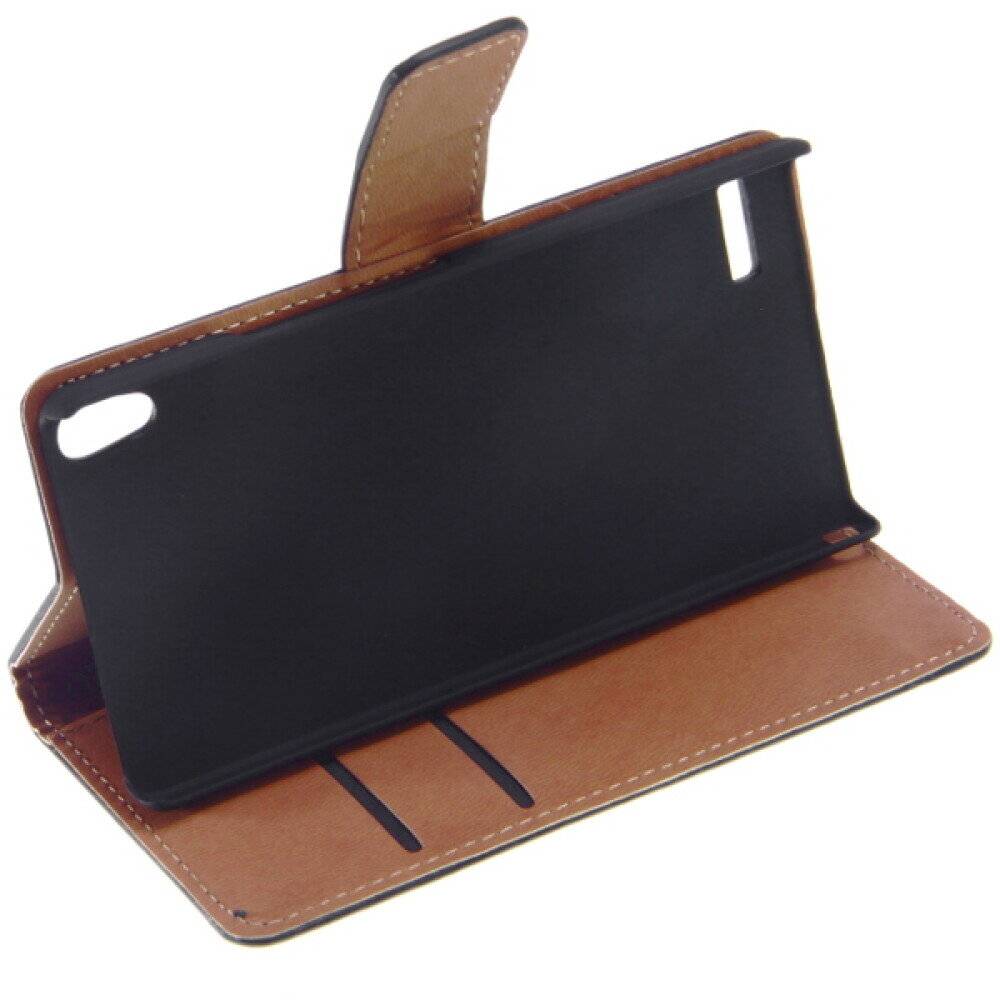 Book Case Handyhülle für Huawei P6 Schwarz 4250710543205