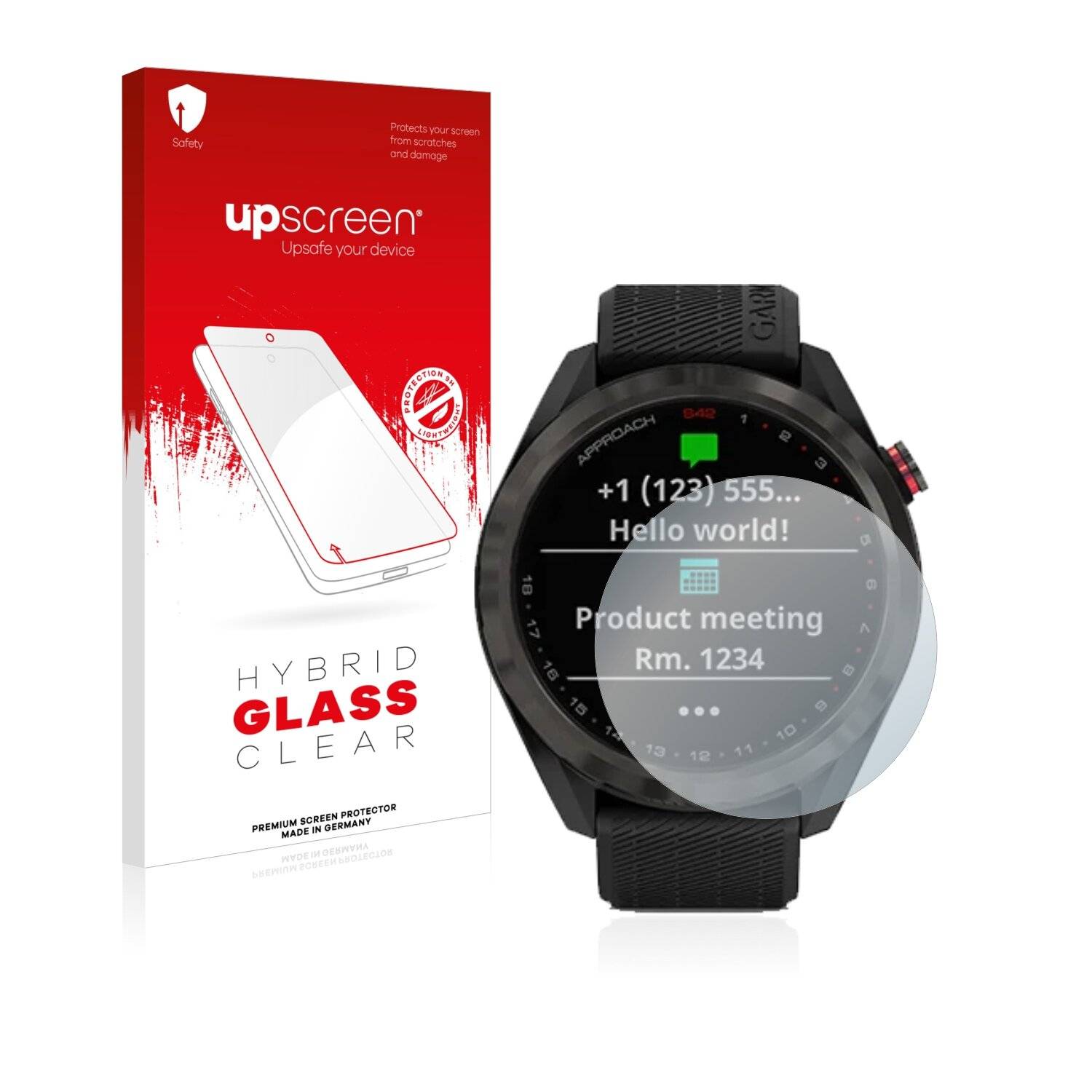 upscreen Hybrid Glass Clear Premium Schutzglas Folie für Garmin Approach
