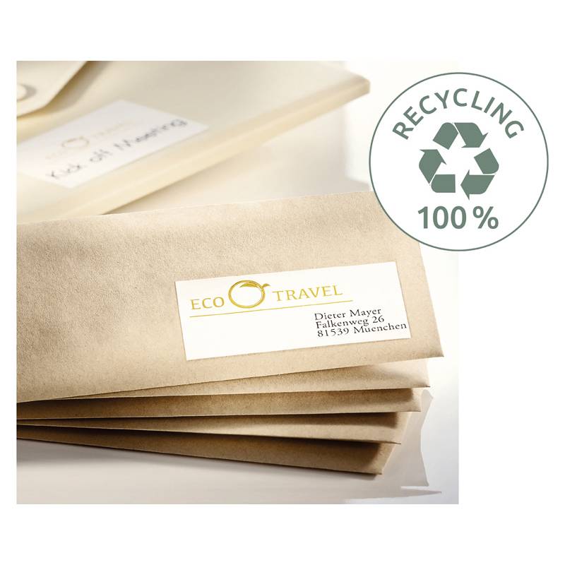 Avery QuickPEEL Recycled Labels LR3478 - Weiß - A4 (210 x 297 mm) 100 Etikett(en) (100 Bogen x 1) recycelte Etiketten