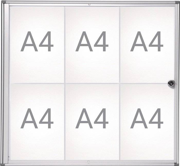 Maul Schaukasten MAULextraslim Verwendung für Papierformat: 6 x DIN A4 Innenbereich 6820608 Aluminium Silber 1 St.