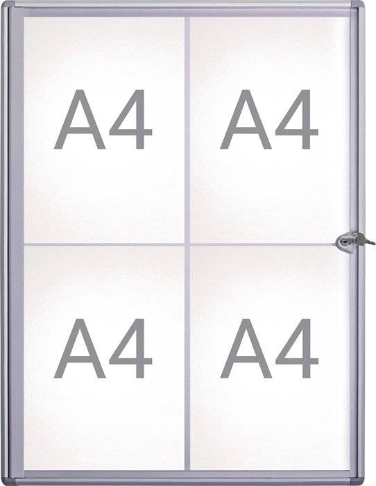 Maul Schaukasten MAULextraslim Verwendung für Papierformat: 4 x DIN A4 Innenbereich 6820408 Aluminium Silber 1 St.