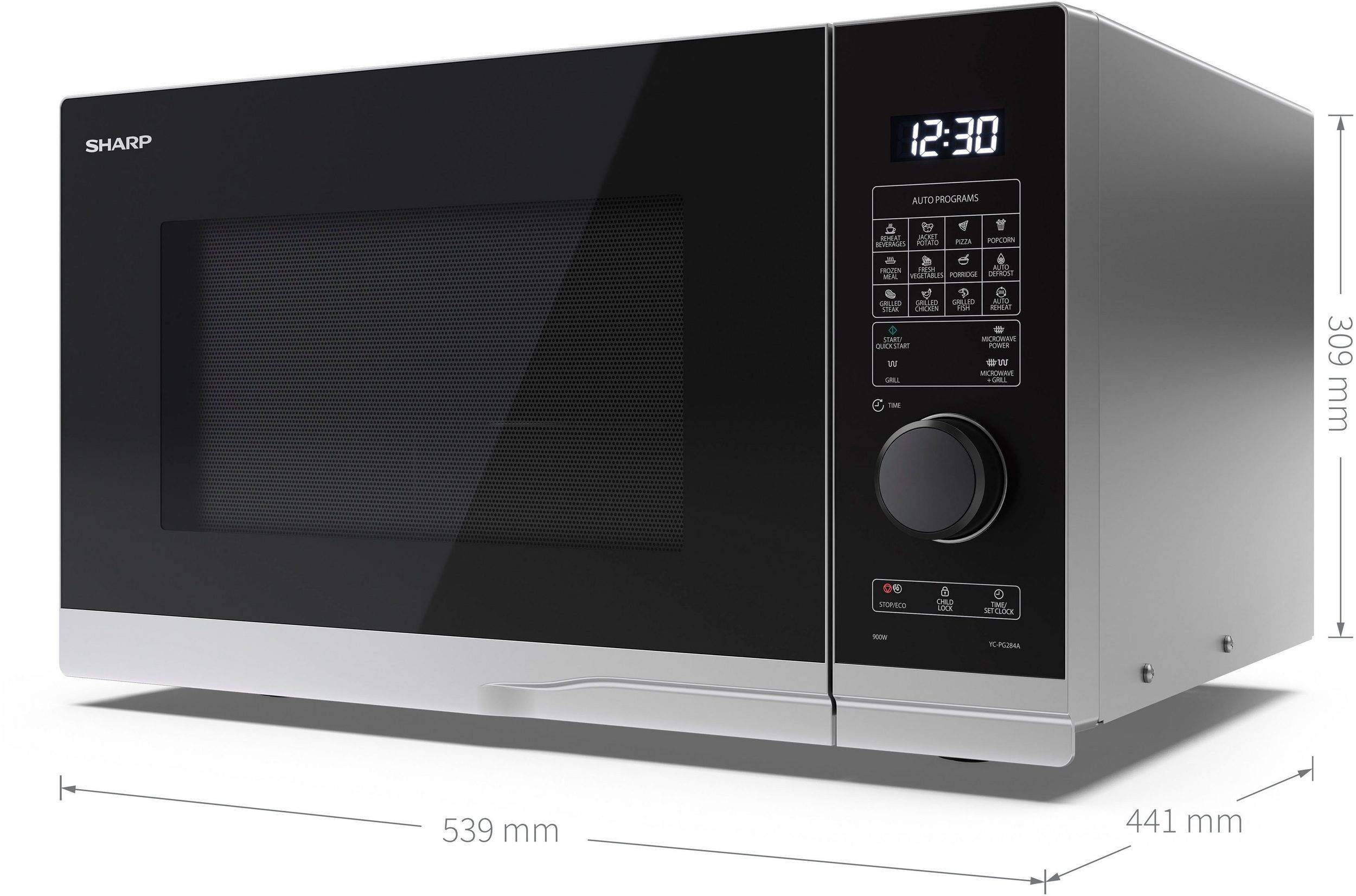Sharp Premium series YC-PG254AE-S - Mikrowellenofen mit Grill