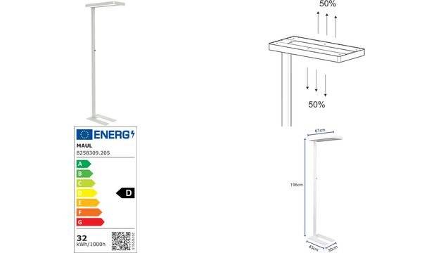 MAUL LED-Standleuchte MAULjaval, dimmbar, weiß
