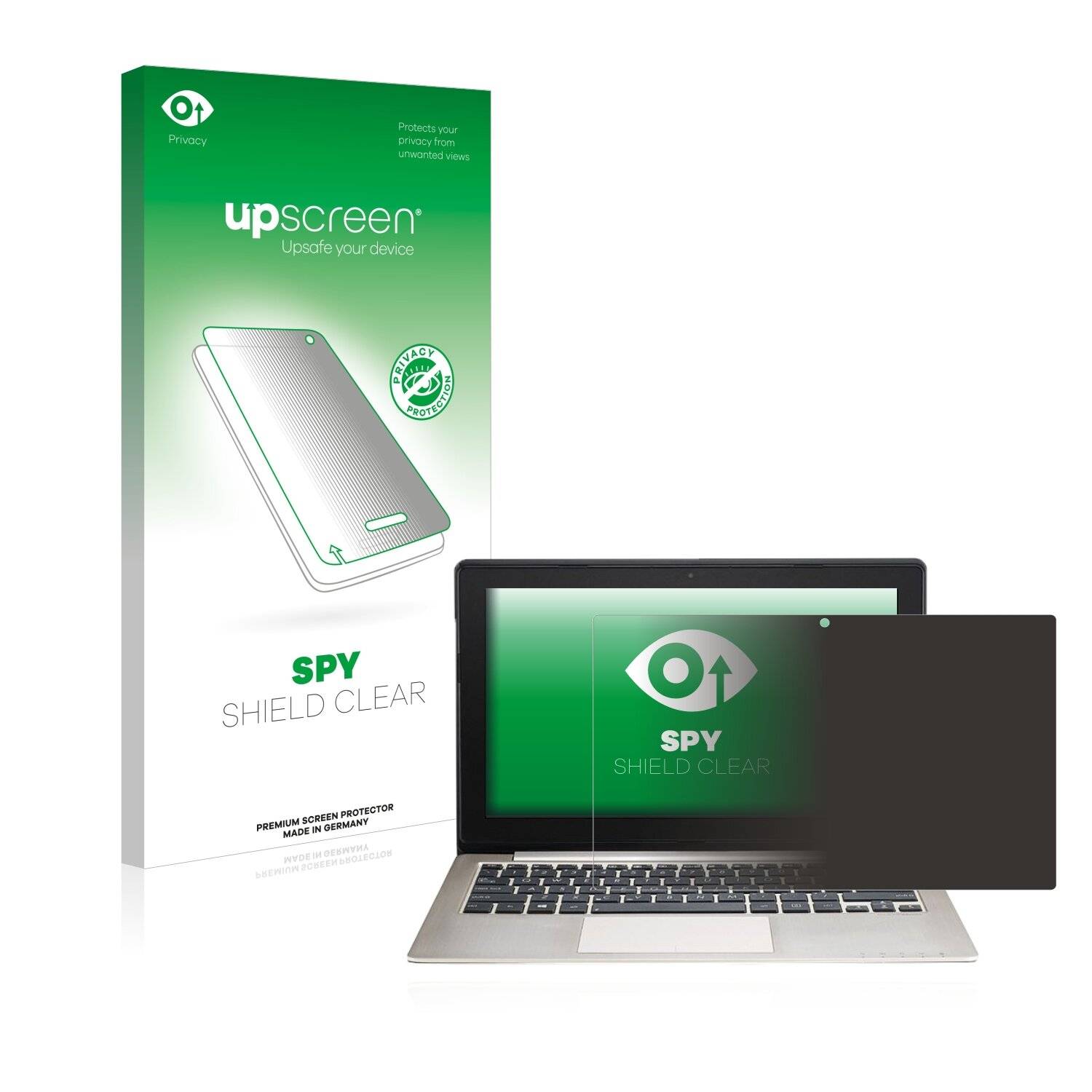 upscreen Spy Shield Clear Premium Blickschutzfolie für Asus Vivobook S550