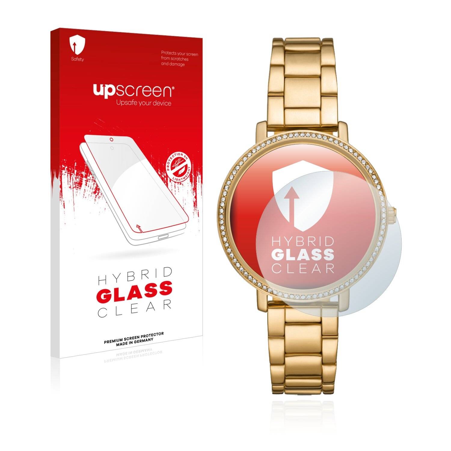 upscreen Hybrid Glass Clear Premium Schutzglas Folie für Michael Kors Pyper MK