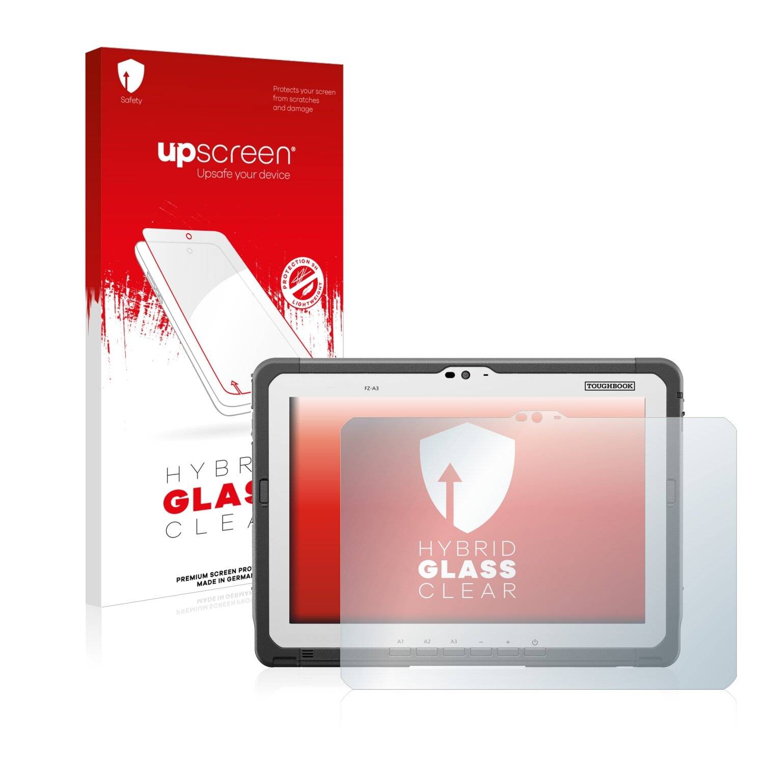 upscreen Hybrid Glass Clear Premium Schutzglas Folie für Panasonic Toughbook