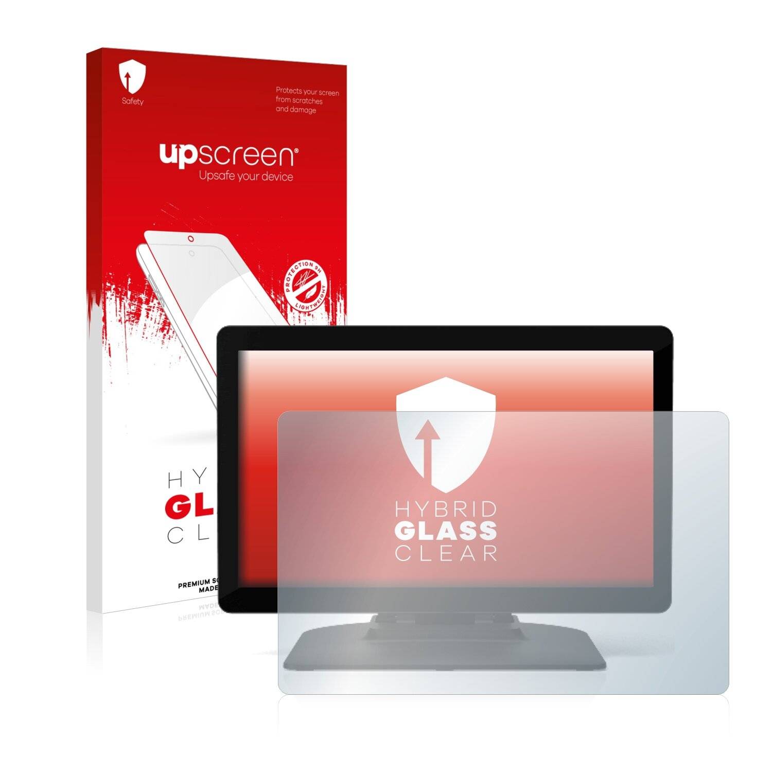 upscreen Hybrid Glass Clear Premium Schutzglas Folie für Elo TouchSystems