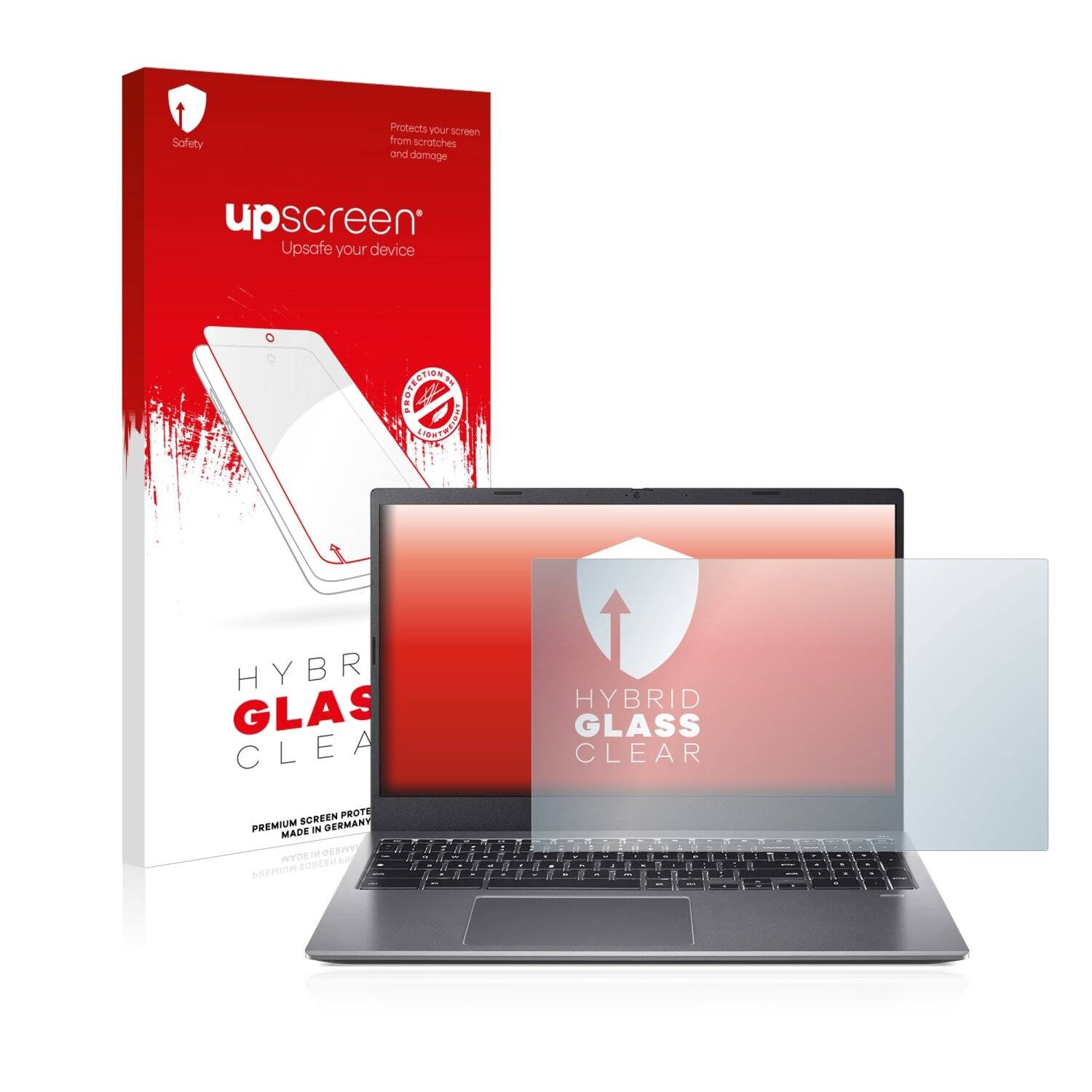 upscreen Hybrid Glass Clear Premium Schutzglas Folie für Acer Chromebook