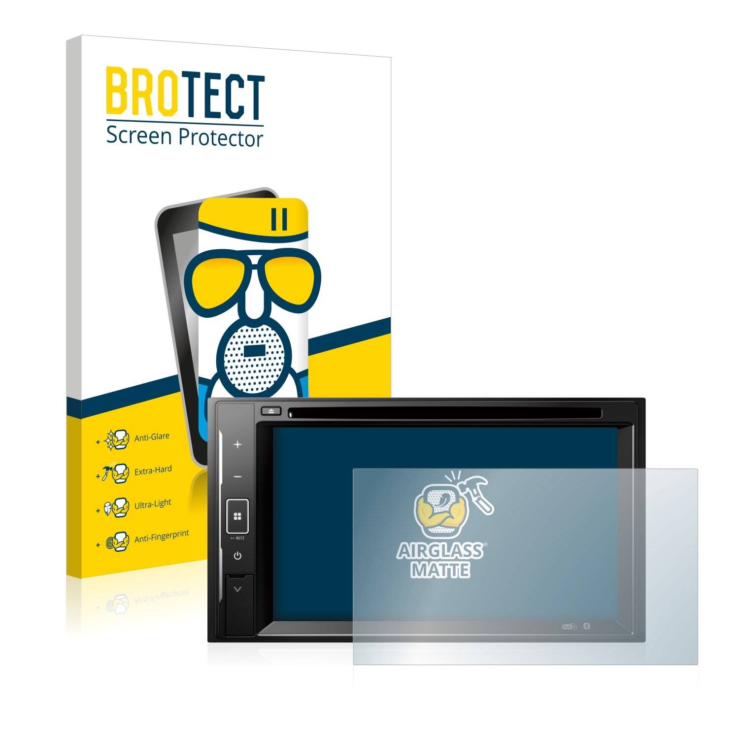 BROTECT AirGlass Flexible Schutz Glas Folie für Pioneer AVH-A240DAB Matt Entspiegelt