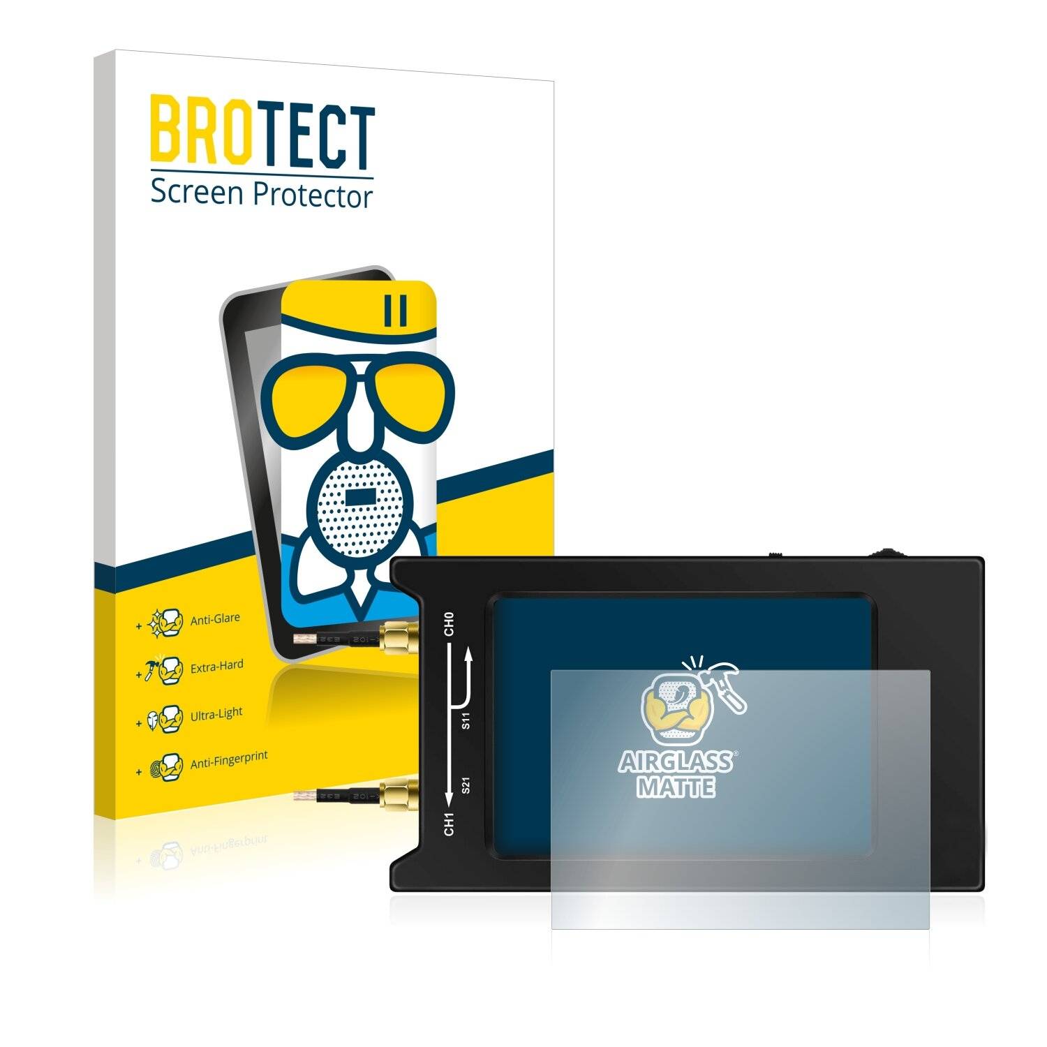 BROTECT AirGlass Flexible Schutz Glas Folie für NanoVNA H4 Matt Entspiegelt