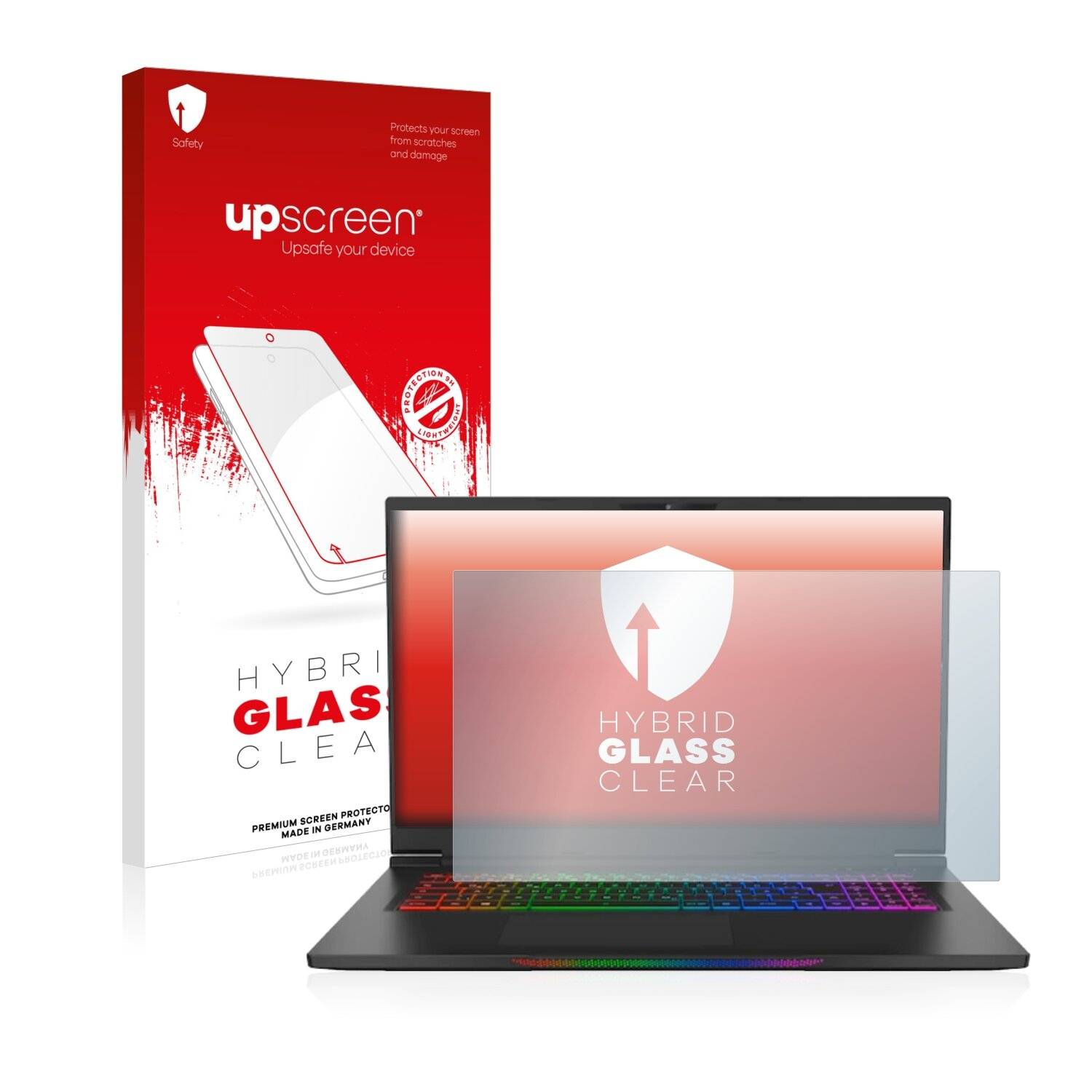 upscreen Hybrid Glass Clear Premium Schutzglas Folie für Medion Erazer Beast