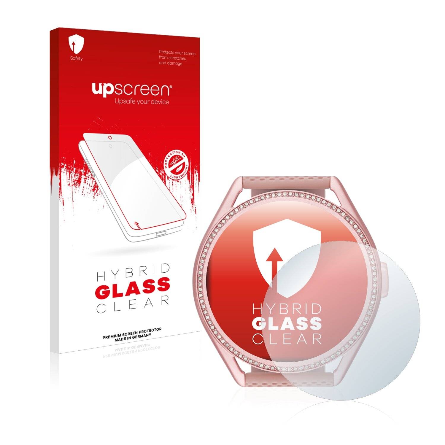 upscreen Hybrid Glass Clear Premium Schutzglas Folie für Michael Kors Access MKGO Gen 5E MKT