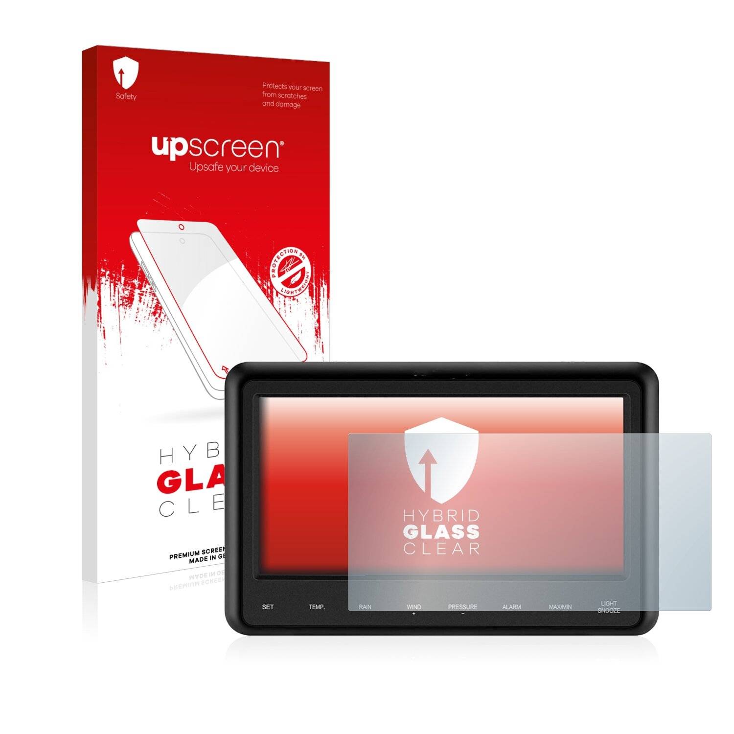 upscreen Hybrid Glass Clear Premium Schutzglas Folie für Sainlogic Professional WiFi Weather