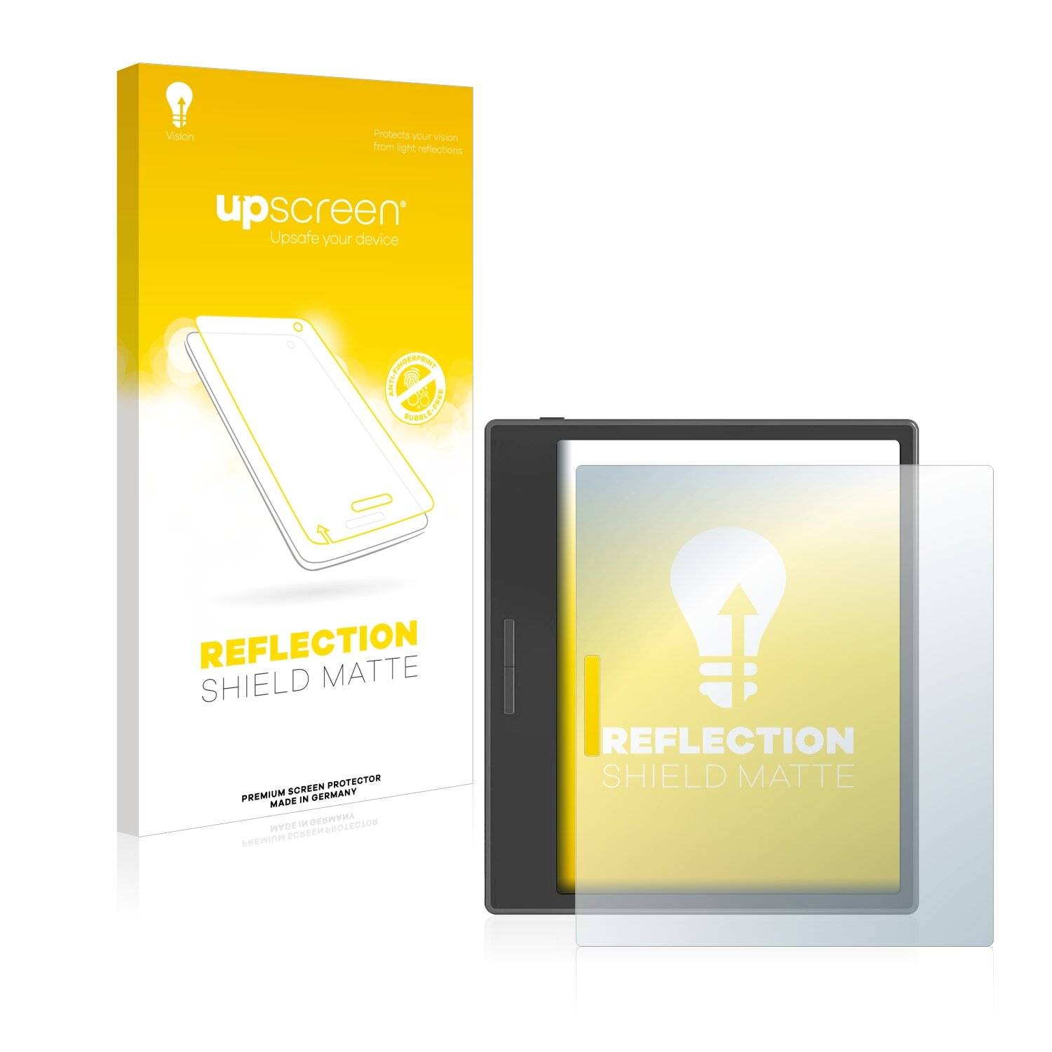 upscreen Reflection Shield Matte Premium Displayschutzfolie für Onyx Boox Leaf 2 Black