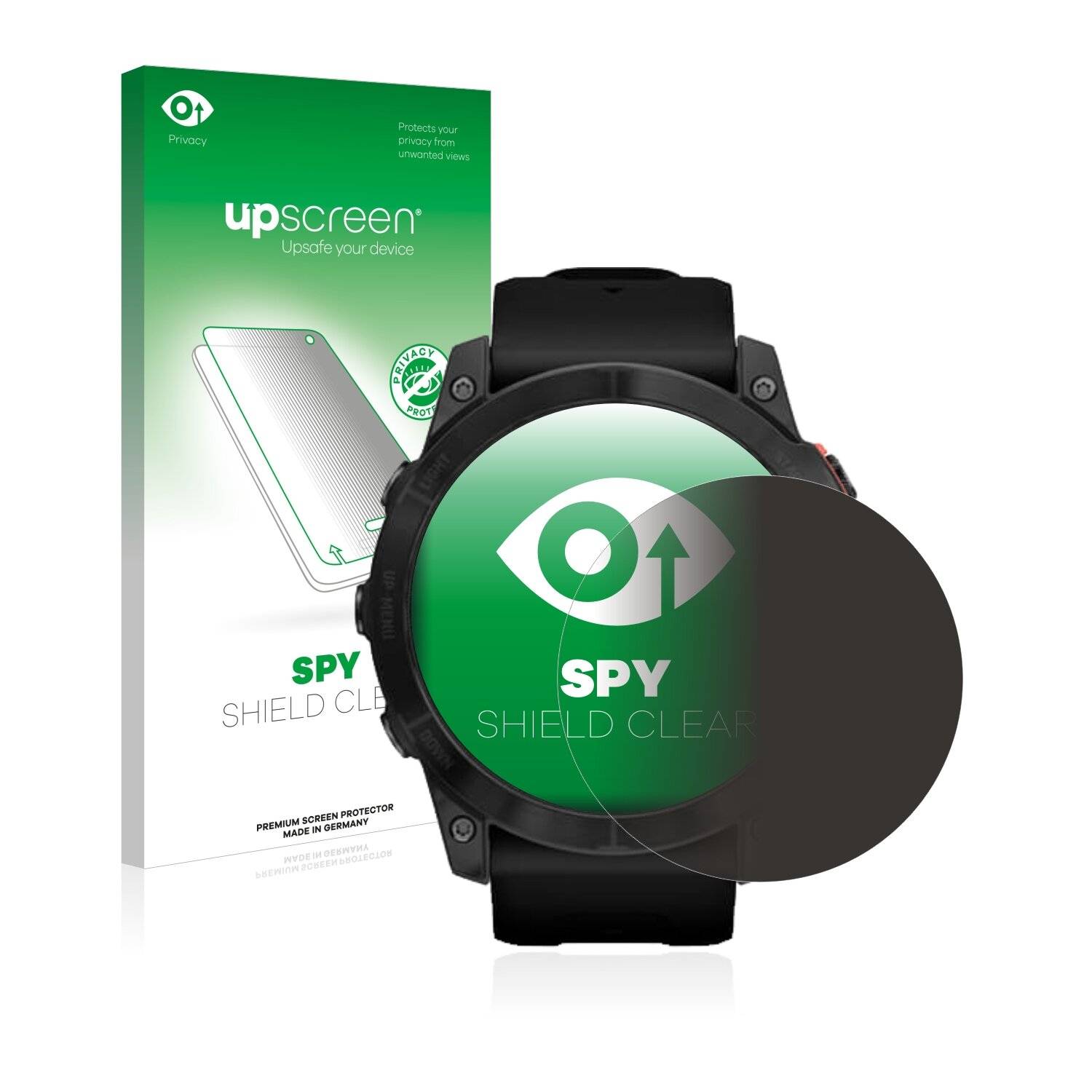 upscreen Blickschutzfolie für Garmin Fenix 7X (51 mm) Anti-Spy Privacy Blaulichtschutz Sichtschutzfolie