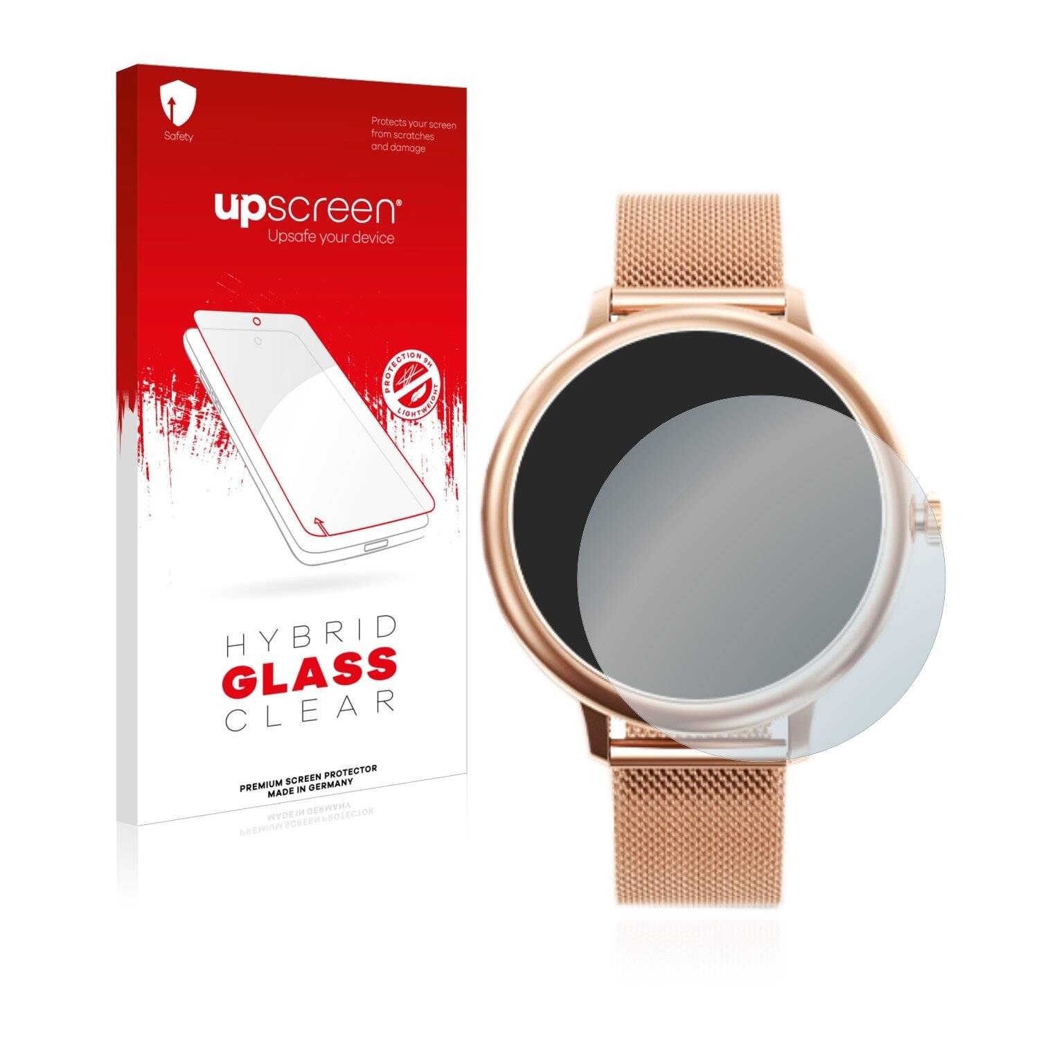 upscreen Hybrid Glass Clear Premium Schutzglas Folie für Naixues Women's Smartwatch