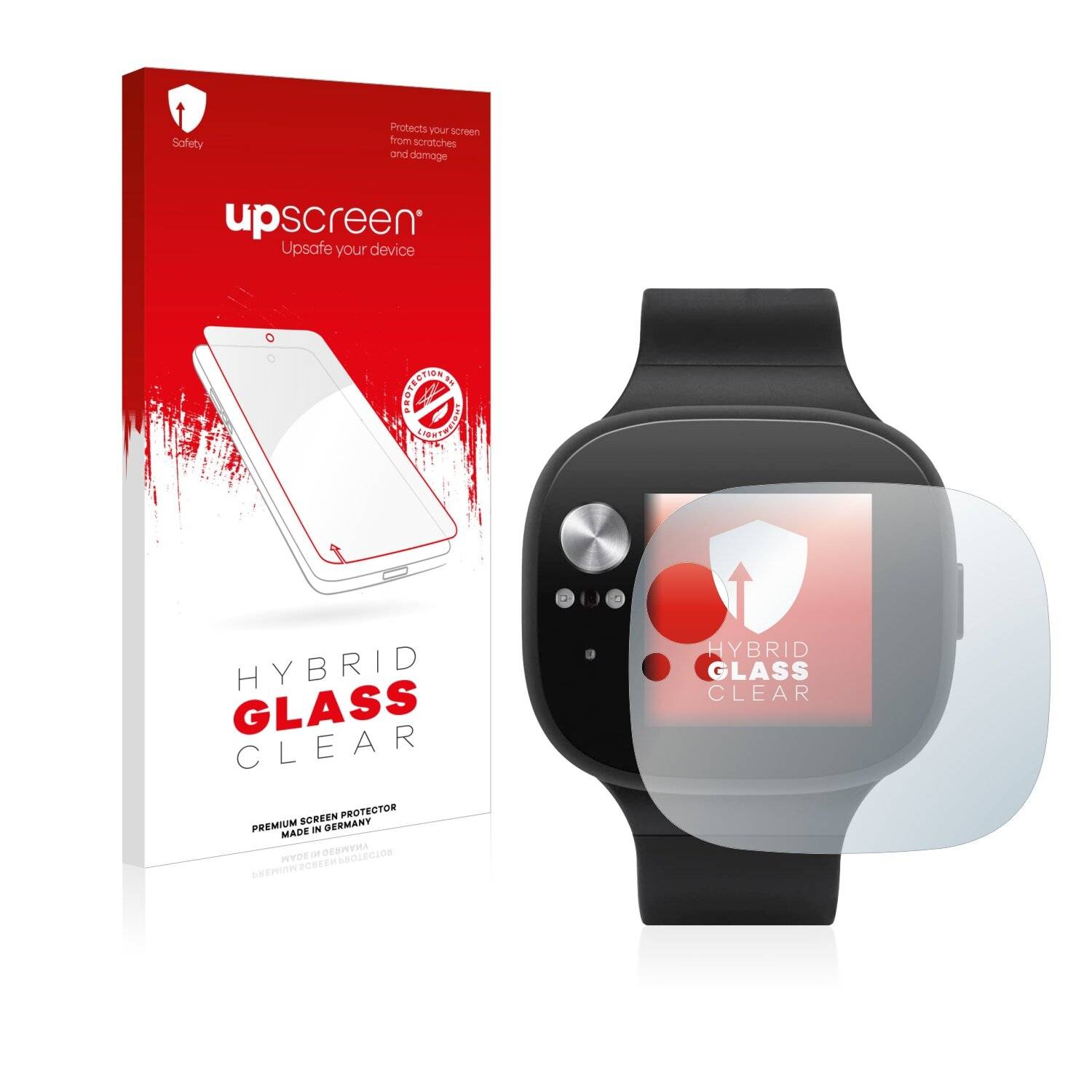 upscreen Hybrid Glass Clear Premium Schutzglas Folie für Asus Vivowatch