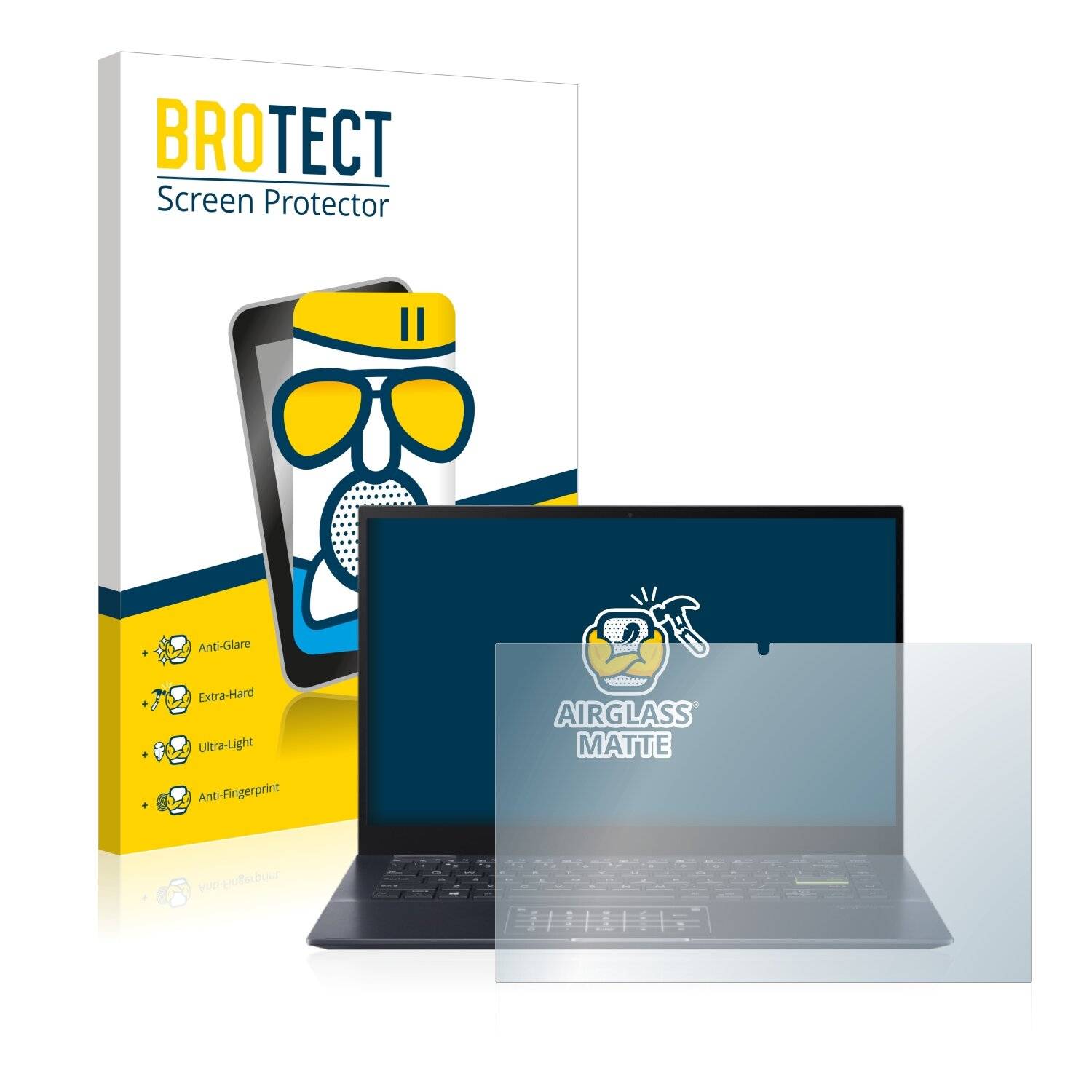 BROTECT AirGlass Matte Schutzglas Folie für Asus VivoBook Flip 14 TM420UA