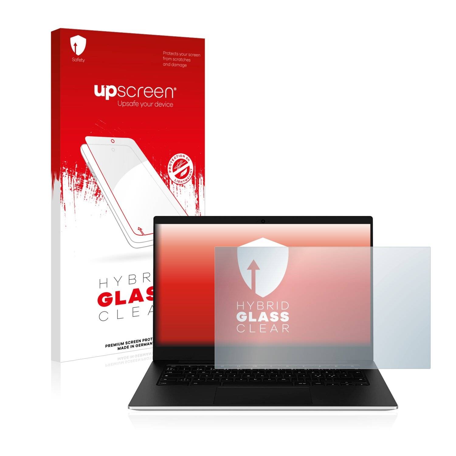 upscreen Hybrid Glass Clear Premium Schutzglas Folie für Samsung Galaxy Chromebook Go