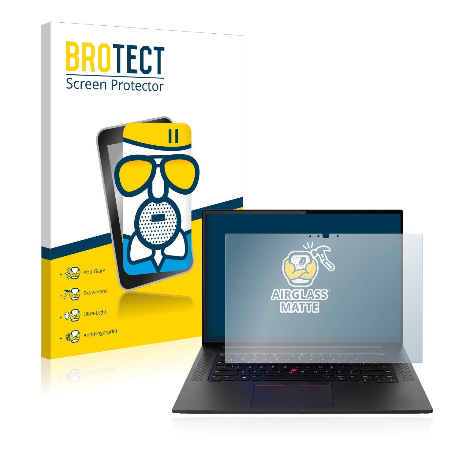 BROTECT AirGlass Matte Schutzglas Folie für Lenovo ThinkPad X1 Extreme 16 (5.