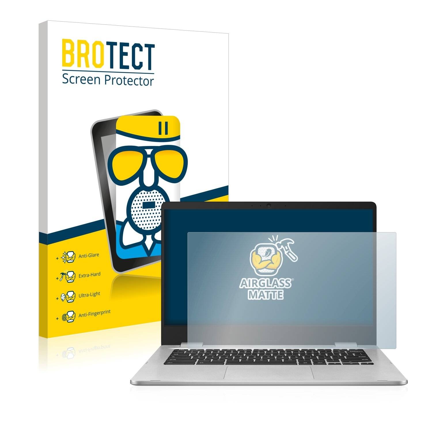 BROTECT AirGlass Matte Schutzglas Folie für Asus Chromebook