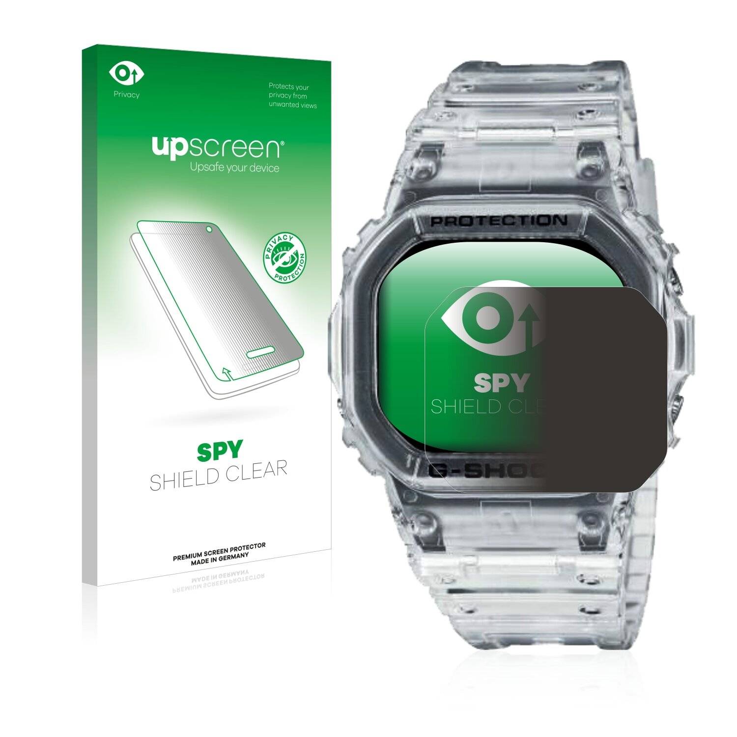 upscreen Spy Shield Clear Premium Blickschutzfolie für Casio G-Shock