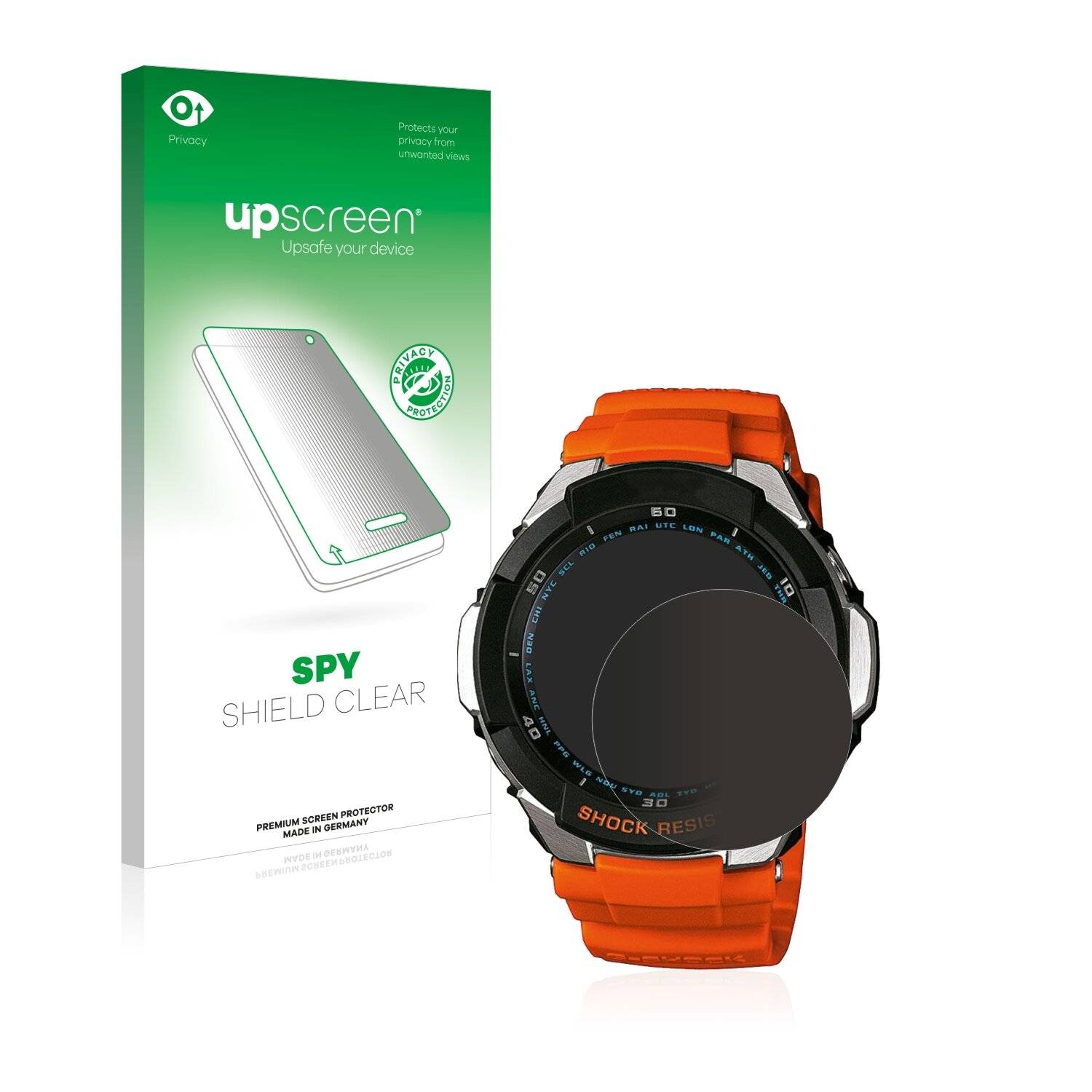 upscreen Spy Shield Clear Premium Blickschutzfolie für Casio G-Shock