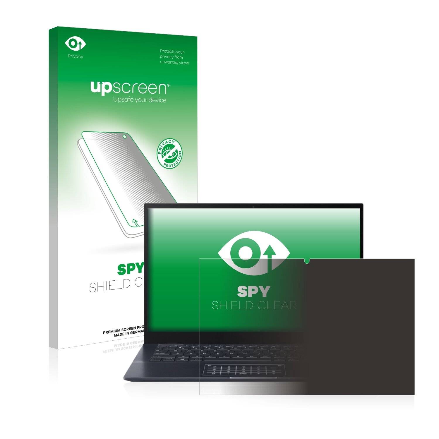 upscreen Spy Shield Clear Premium Blickschutzfolie für Asus VivoBook Flip 14 TM420UA