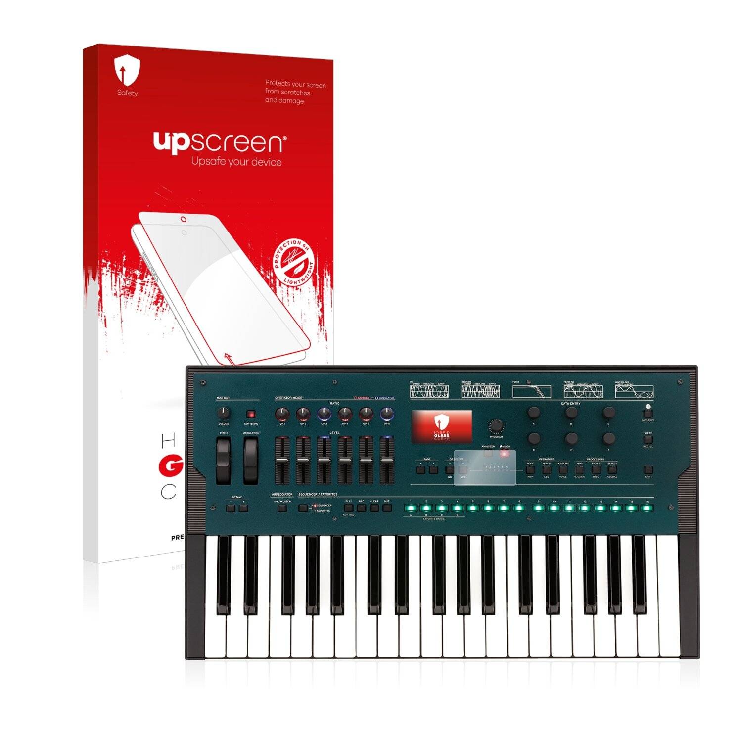 upscreen Hybrid Glass Clear Premium Schutzglas Folie für KORG opsix Altered FM