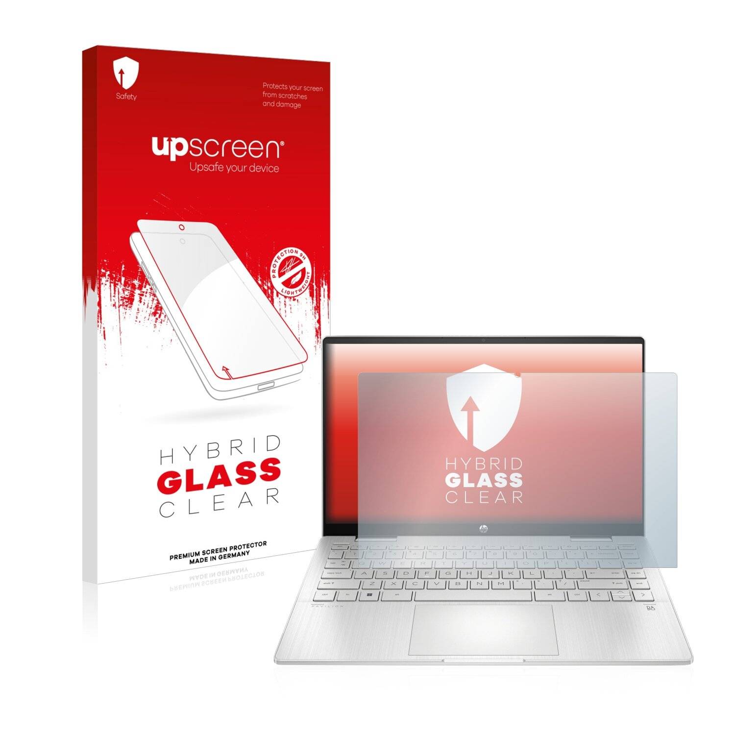 upscreen Hybrid Glass Clear Premium Schutzglas Folie für HP Pavilion x360