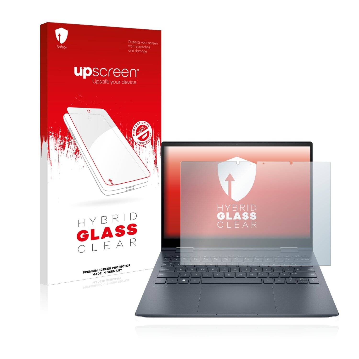 upscreen Hybrid Glass Clear Premium Schutzglas Folie für HP Envy x360