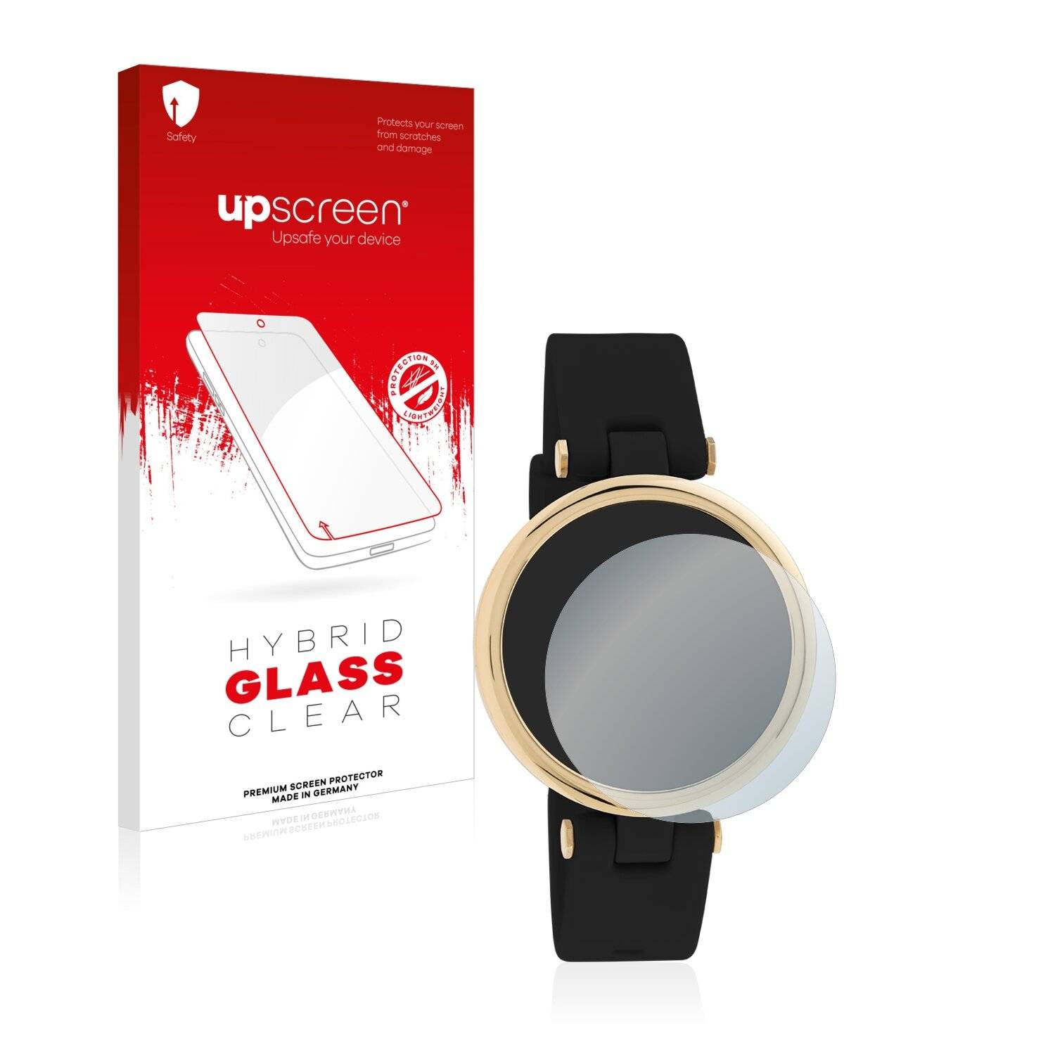 upscreen Hybrid Glass Clear Premium Schutzglas Folie für Oozoo Smartwatches Q0040