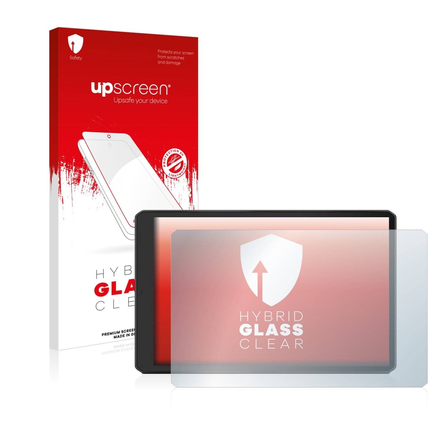 upscreen Hybrid Glass Clear Premium Schutzglas Folie für Garmin Vieo RV
