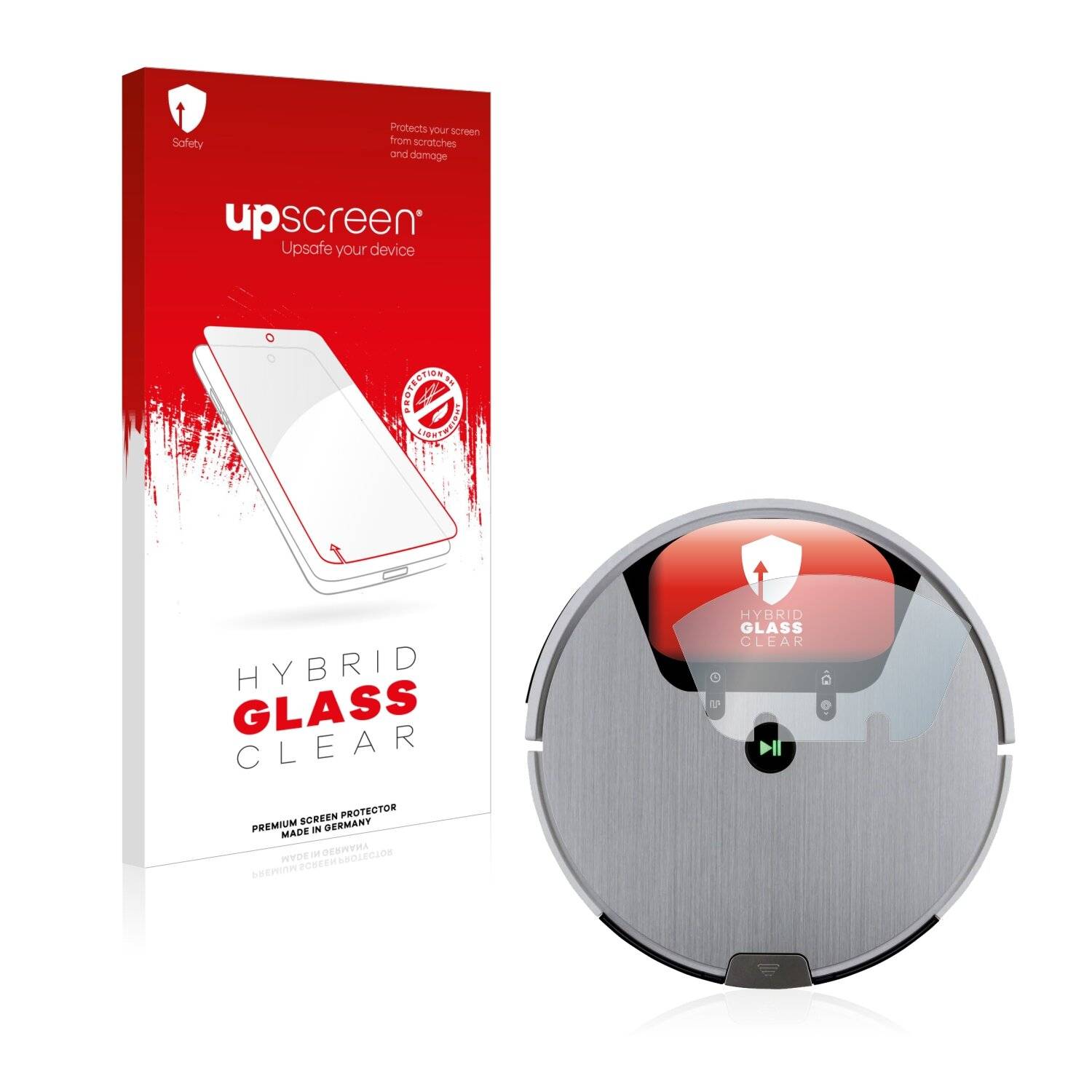 upscreen Hybrid Glass Clear Premium Schutzglas Folie für Silvercrest Saugroboter