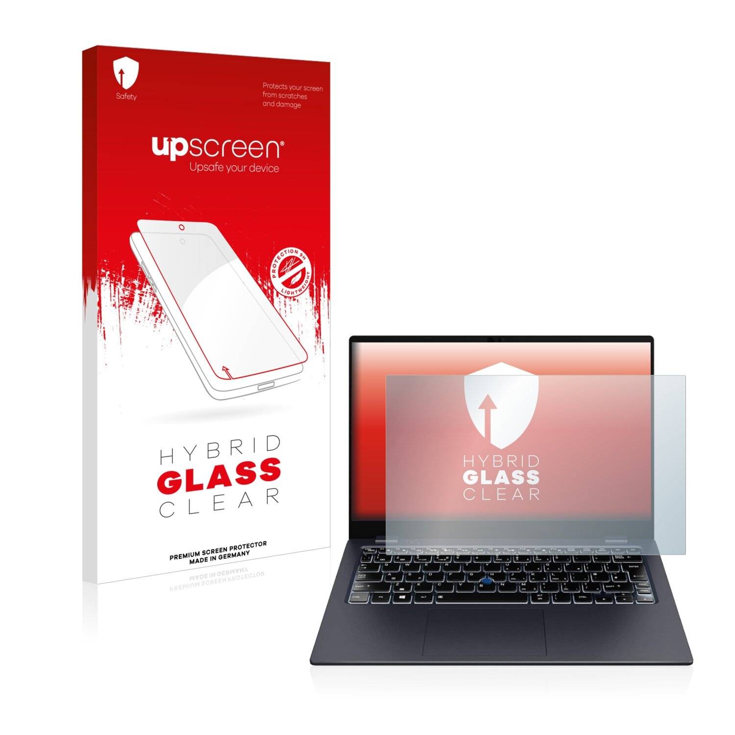 upscreen Hybrid Glass Clear Premium Schutzglas Folie für Dynabook Portégé