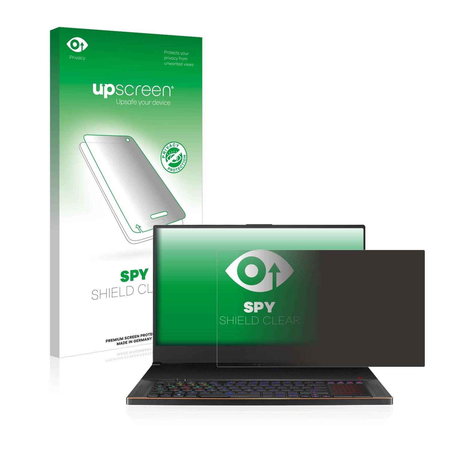 upscreen Spy Shield Clear Premium Blickschutzfolie für Asus ROG Zephyrus S