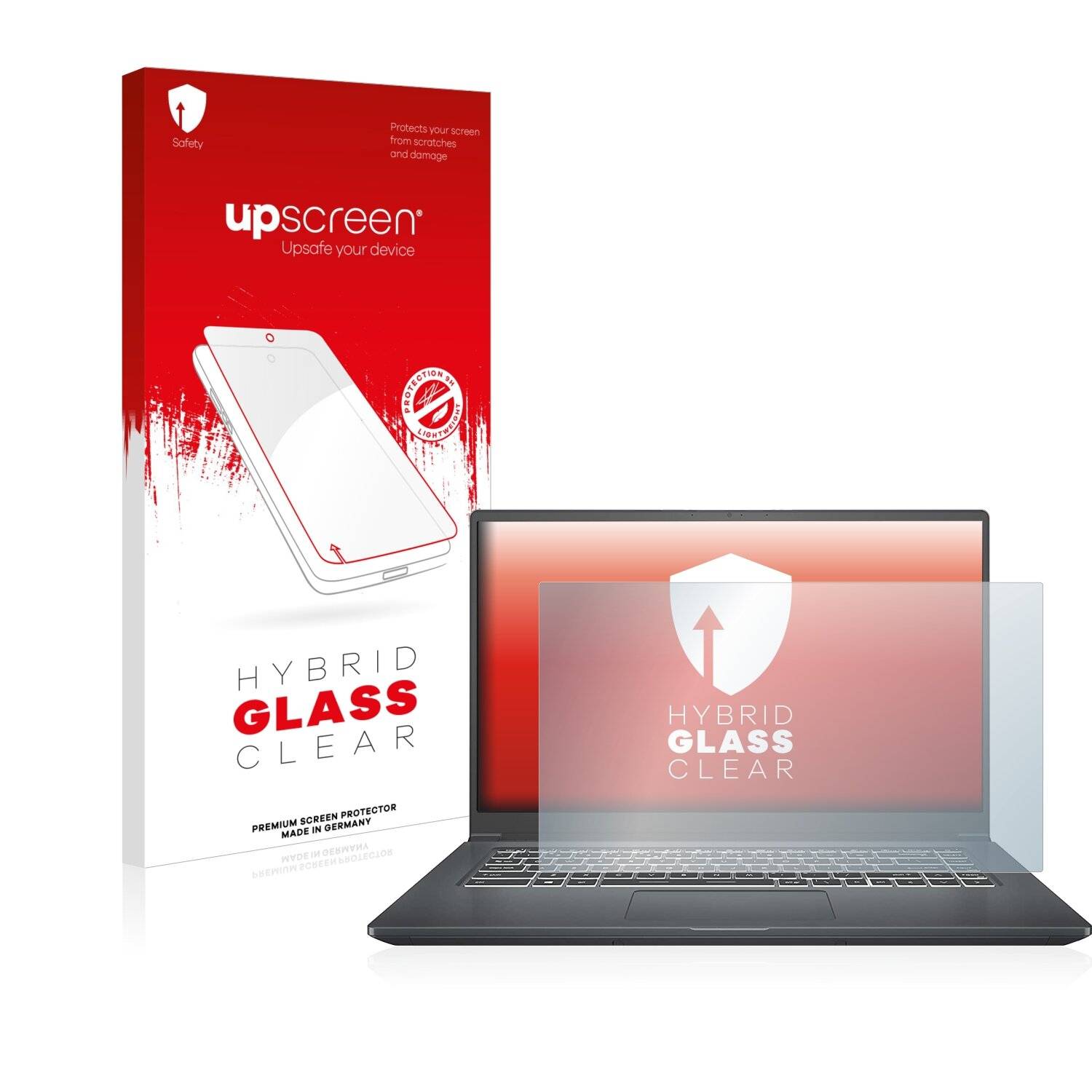 upscreen Hybrid Glass Clear Premium Schutzglas Folie für MSI Modern 15