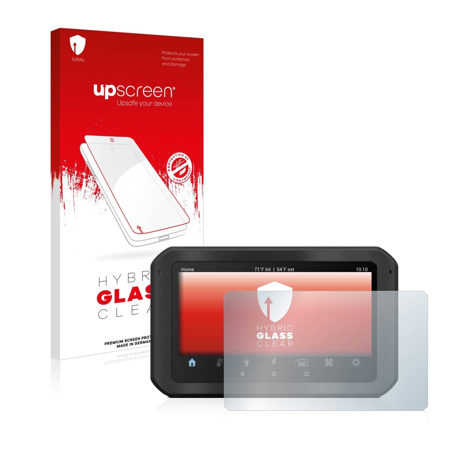 upscreen Hybrid Glass Clear Premium Schutzglas Folie für Garmin Vieo RV