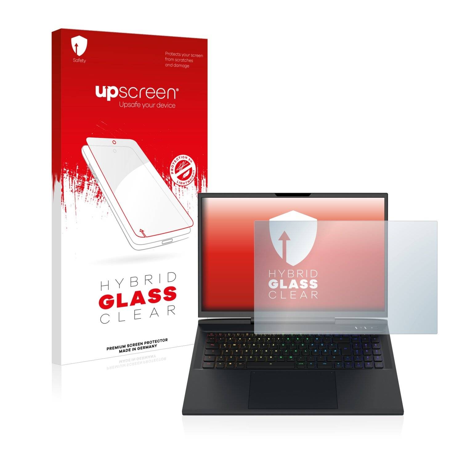 upscreen Hybrid Glass Clear Premium Schutzglas Folie für Schenker XMG NEO 17