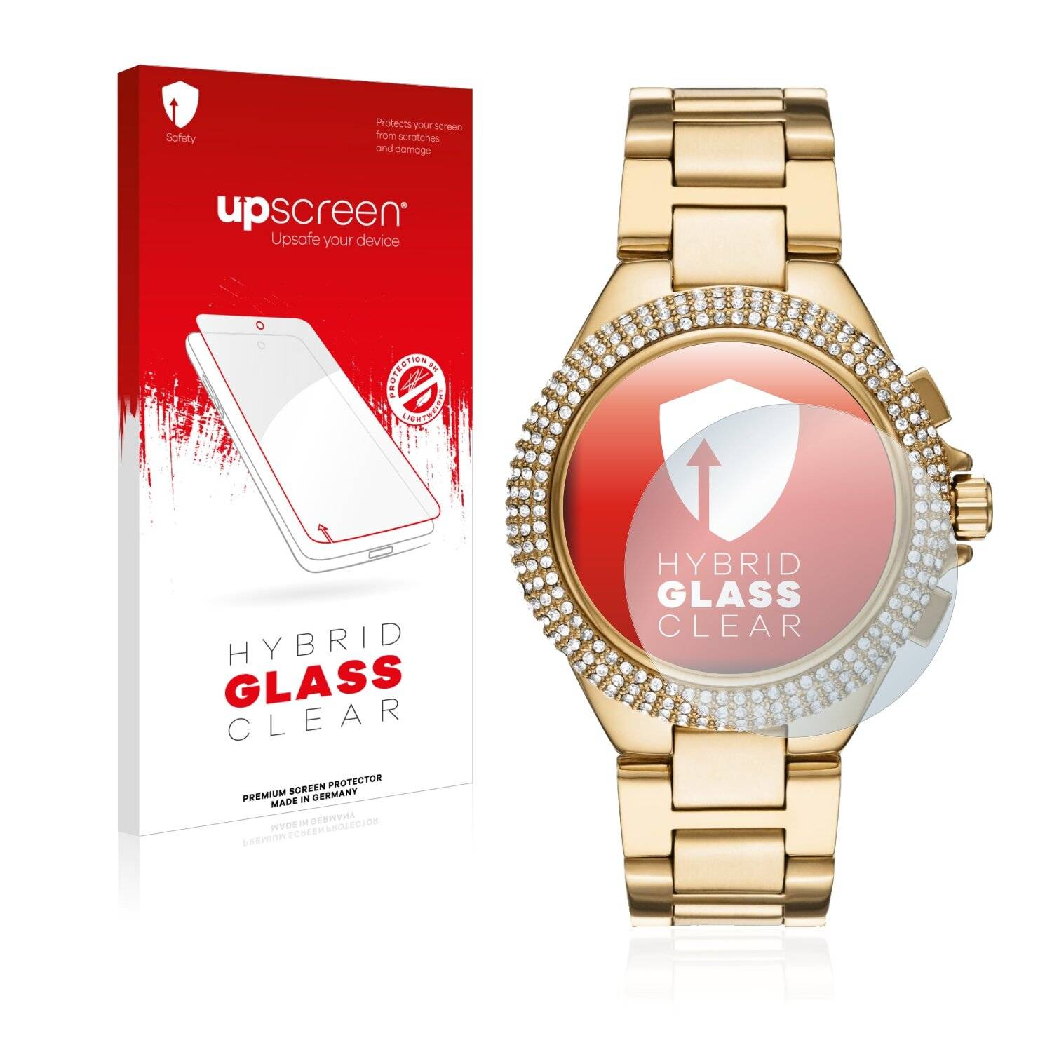 upscreen Hybrid Glass Clear Premium Schutzglas Folie für Michael Kors Camille MK