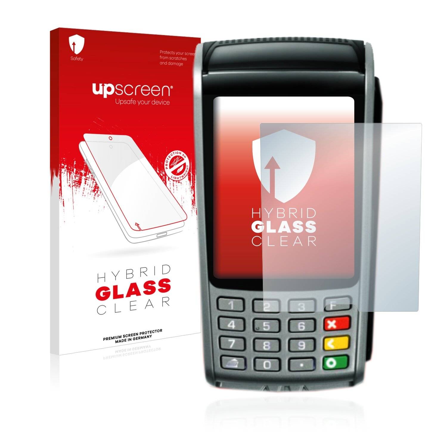upscreen Hybrid Glass Clear Premium Schutzglas Folie für Ingenico iWL