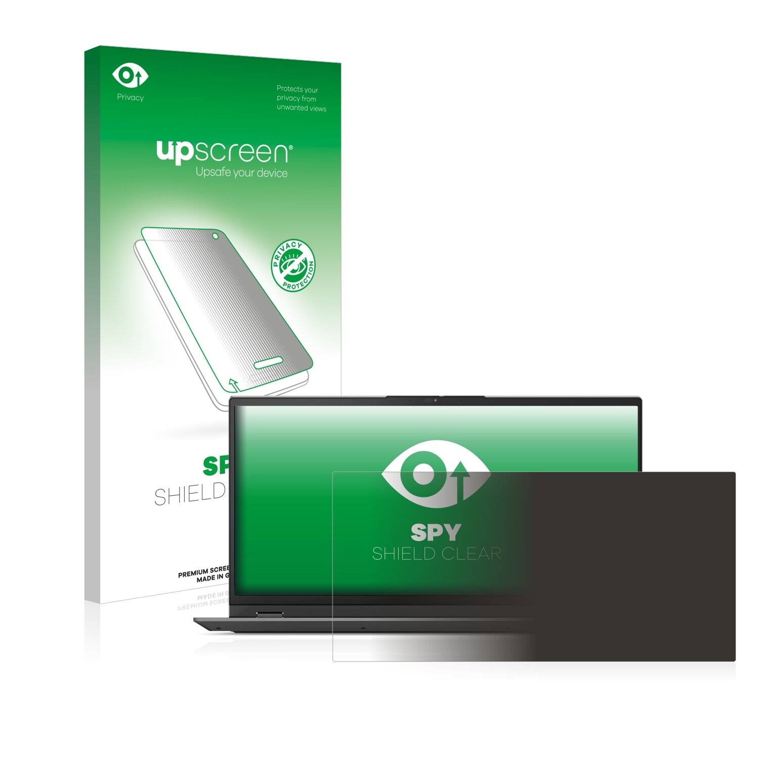 upscreen Spy Shield Clear Premium Blickschutzfolie für Lenovo ThinkBook Plus Gen